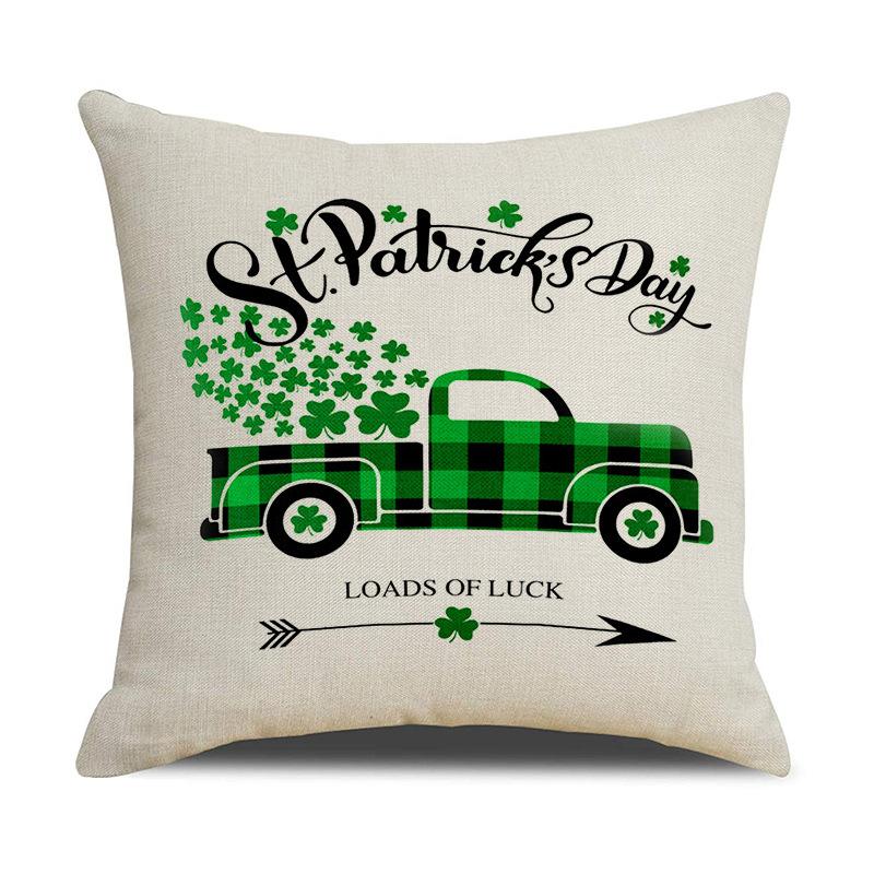St. Patrick's Day Pillow Cover Living Room Sofa Clover Pillow Cushion Cover