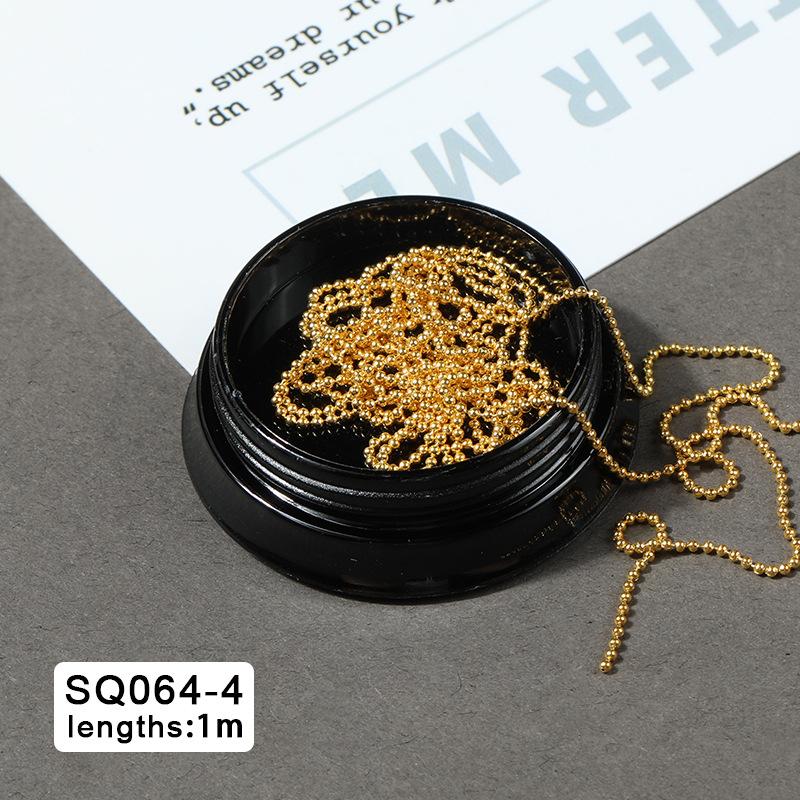 100Cm Mini Nail Steel Ball Chain Silver Gold Metal Manicure Accessories 3D Nail Art Decorations Nail Art Chains