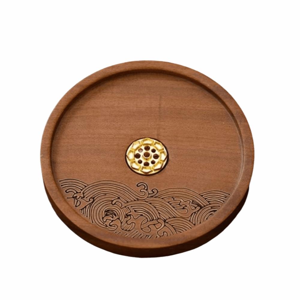 Solid Wood Line Incense Burner Handmade Incense Stove Thread Incense Insert Base Indoor Use