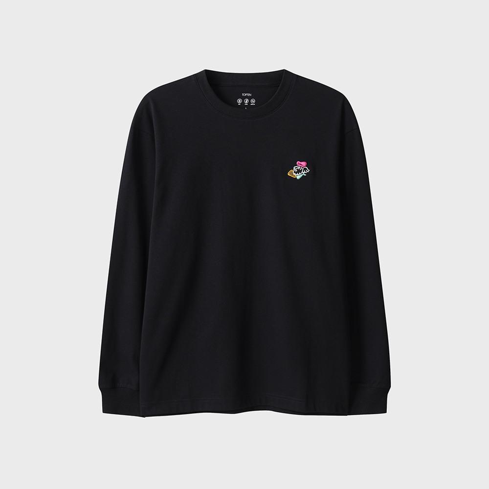 Top Ten Men S) Cool Air Cotton Graphic Long Sleeve Tee_Msf2Ts1011 Bk/120
