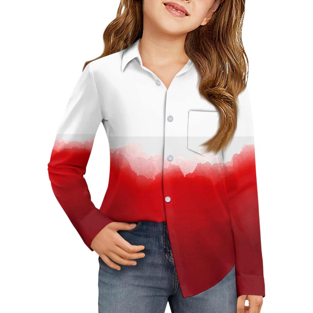 Girls' Button-Down Shirt - Long Sleeve Dress Blouse