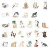 53Pcs/Set Cartoon Sticker Waterproof Heat-resistant Scratch-proof Anti-tear Re-paste Cat Hand Painted Scrapbook Sticker Suitcase Accessory