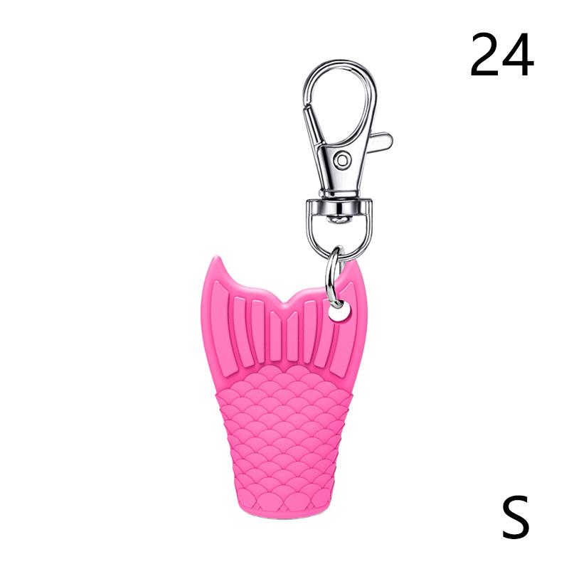 Fishtail Style Silicone Keychain Cap Lip Gloss Accessories Portable Durable Holder Keychain Compatible For Lipstick Storage Cap