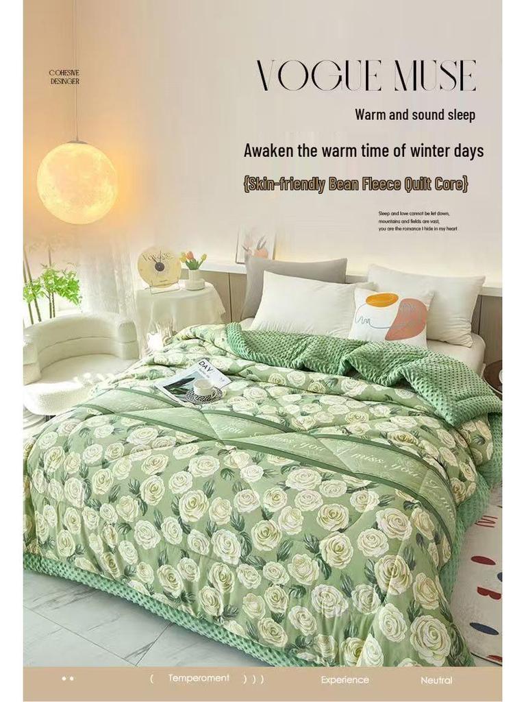 Popular Class A Bean Velvet 3D Massage Quilt – Four Seasons, Lightweight, and Warm for Home or Dormitory Use