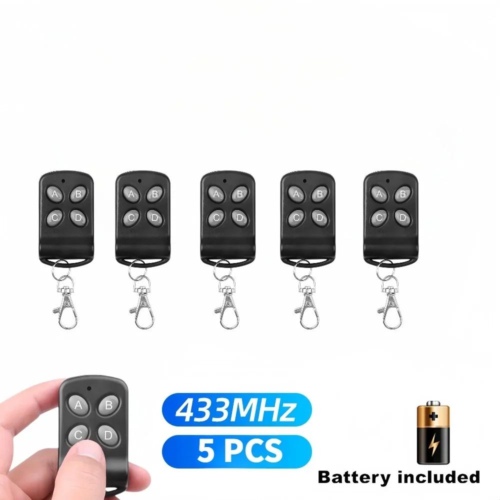 5/10Pcs 433Mhz RF Garage Door Remote Control Duplicator 4 Keys Fixed Code Grabber Clone Gate Key Fob Command Hand Transmitter