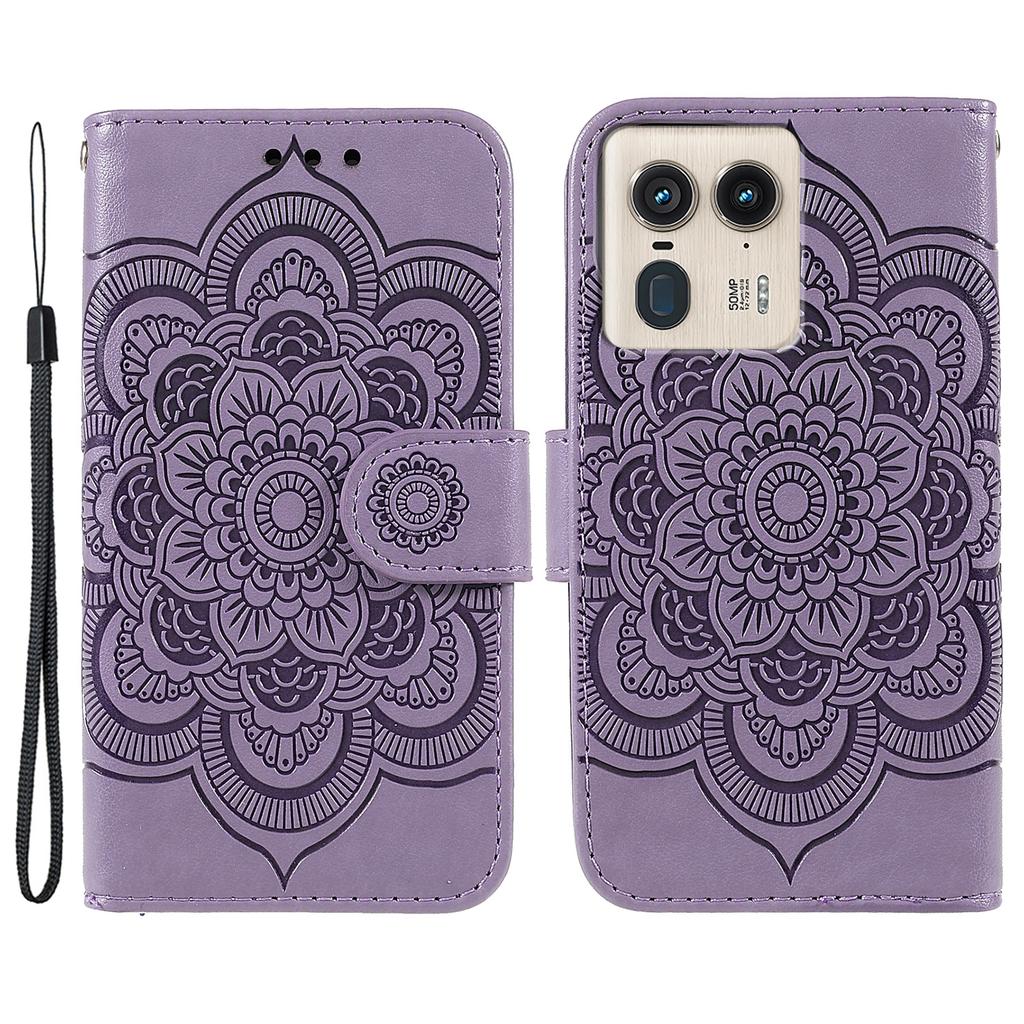 For Motorola Edge 50 Ultra 5G/Moto X50 Ultra 5G Case PU Leather Mandala Imprinted Design Wallet Phone Cover