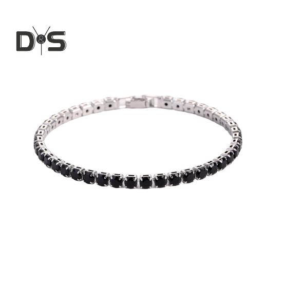 

Женский браслет в стиле хип-хоп с кубическим цирконием, полированной медью, простой стиль, браслет на запястье, для банкета, свадьбы, вечеринки, ювелирные изделия чёрный