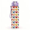 1PC Multicolor Heart Knitting Texture Print 750ml Color Plastic Sports Water Bottle Leakproof Flip Straw Lid Suitable for Sports Office Home Use