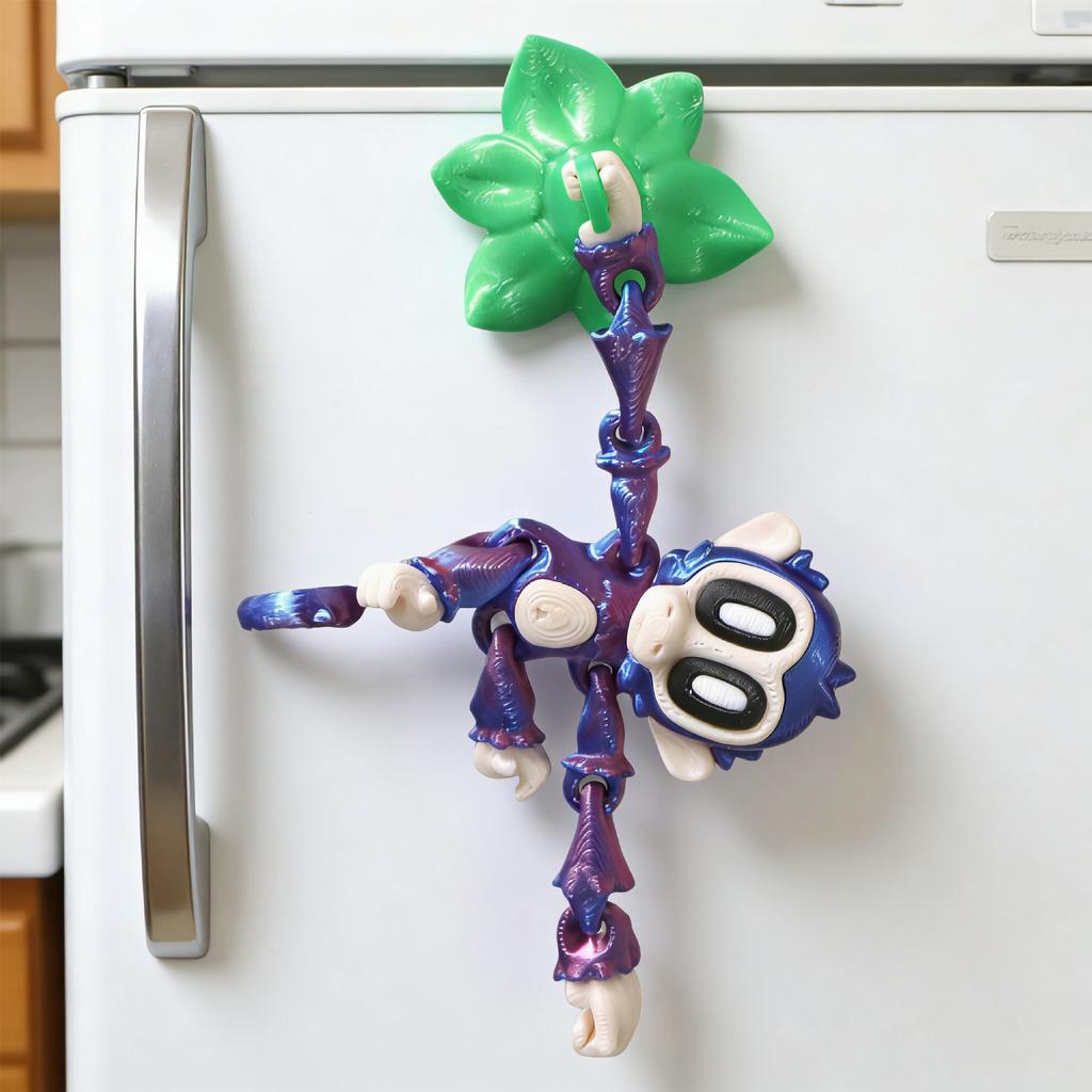 3D-gedrucktes Scharnier Affen Spielzeug Ornament Kreativer Kühlschrankmagnet Gelenkig Bewegliches Gelenk Kühlschrankmagnet Lustiges Tier Schreibtischdekoration