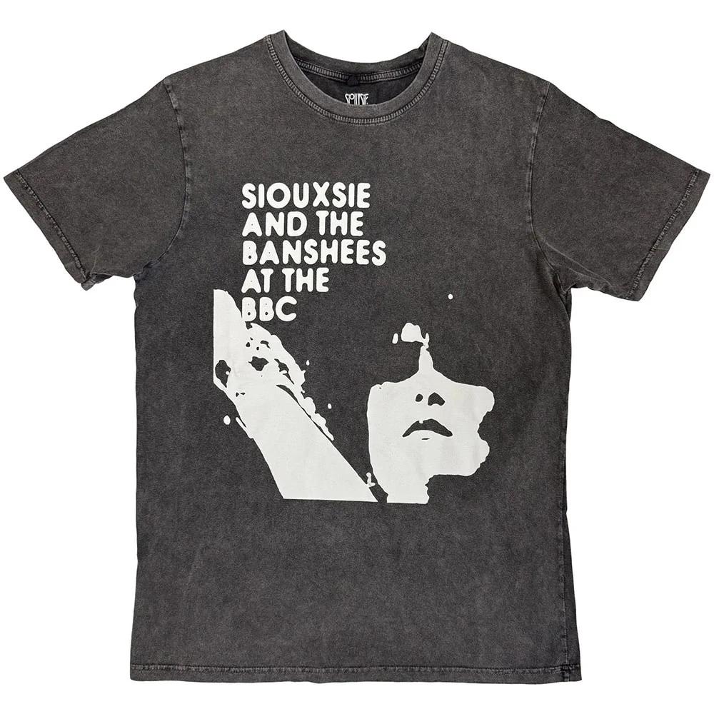 Siouxsie & The Banshees Stone Wash T-Shirt: At The Bbc (Charcoal Grey) OFFICIAL