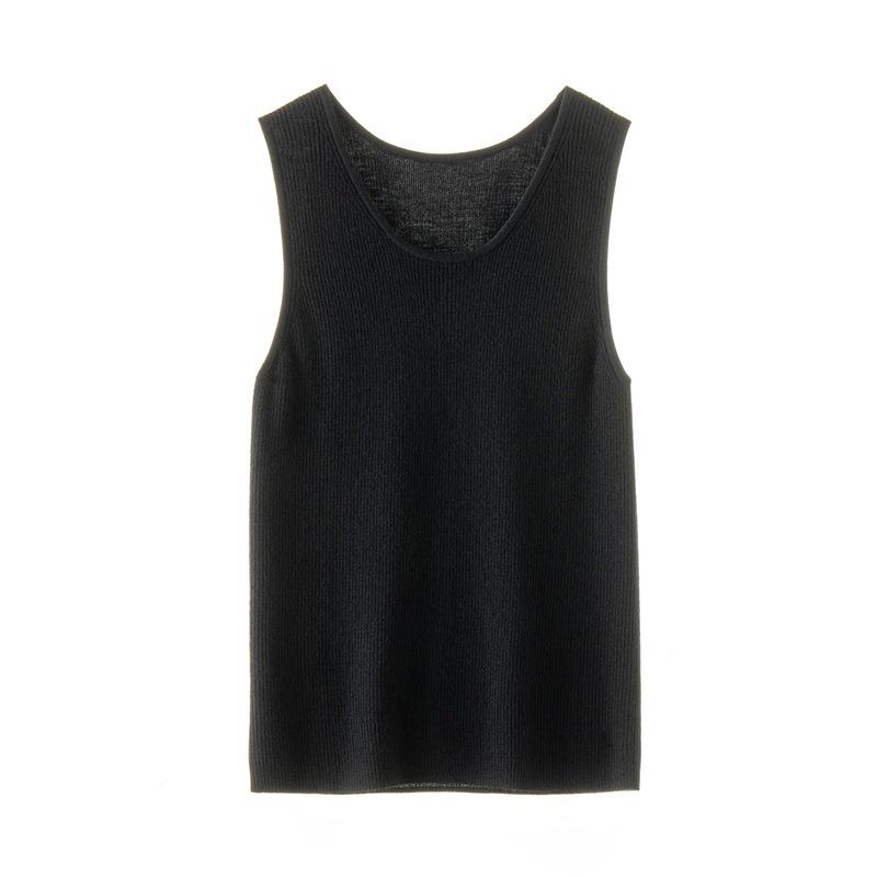 German Yangzi Wool-Blend Slim Knit Vest Round Neck Thin Camisole Base Layer Shirt