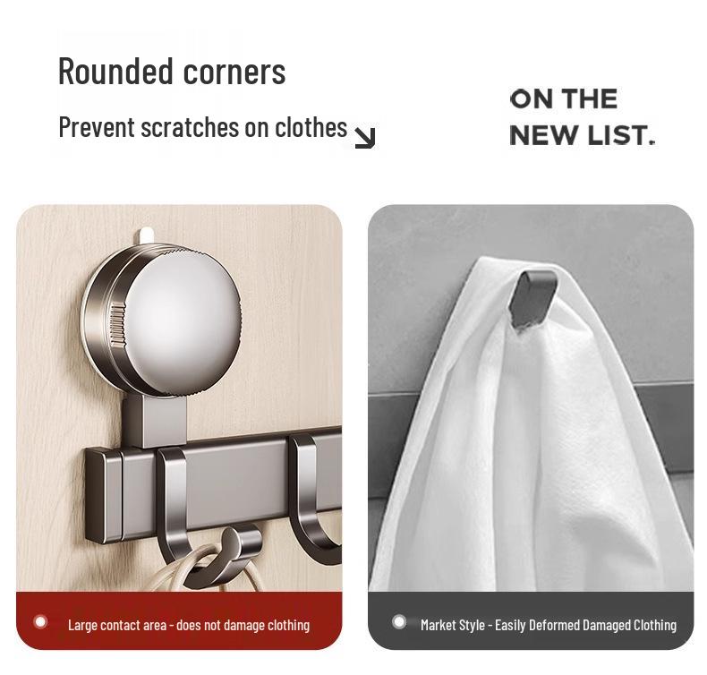 Strong Load-Bearing Suction Cup Hooks for Bathroom Wall or Door – No-Drill Clothes and Towel Rack