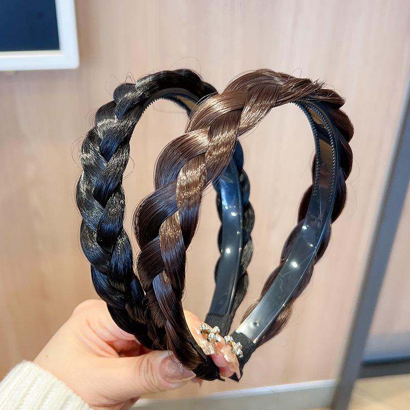 

2023 Handmade Fishbone Braid Wig Headband for Women