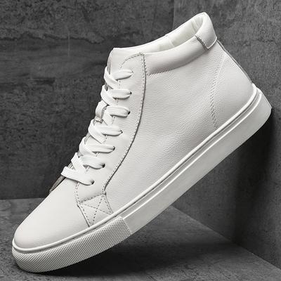 Fashion Genuine Leather Men's Shoes Skateboard Luxury Boots Men Winter Shoes Plush Warm Snow Shoes Brand Ankle Booties Big Size 36-49