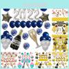 Vibrant Happy New Year's Eve 2022 Party Decorations Gold Balloons Banner Set