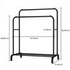 Garment Rack Freestanding Hanger Double Pole Multi-functional Bedroom Clothing Rack, Metal Clothing Garment Rack with Shelves, B