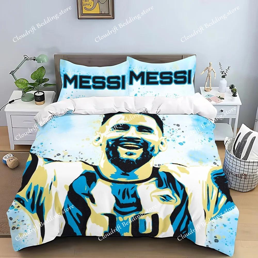 Football Star Duvet Cover Pillowcase M-Messi CR7 Bedding Set Adult Boy Girl Bedroom Decoration Gift Single Double Large Size963