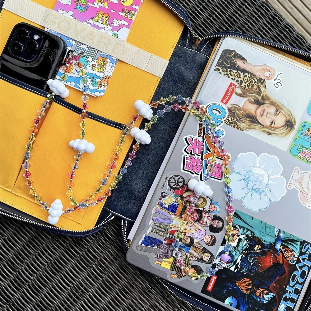 KKBEAD Cloud & Rainbow Beaded Phone Lanyard - Women's Crossbody Chain In Ins Style