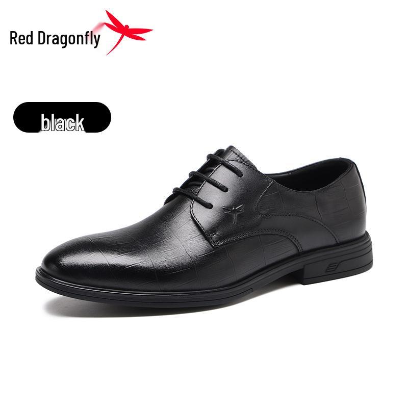 Red Dragonfly Men s Genuine Leather Casual and Formal Shoes - Spring/Autumn Size 39 чёрный