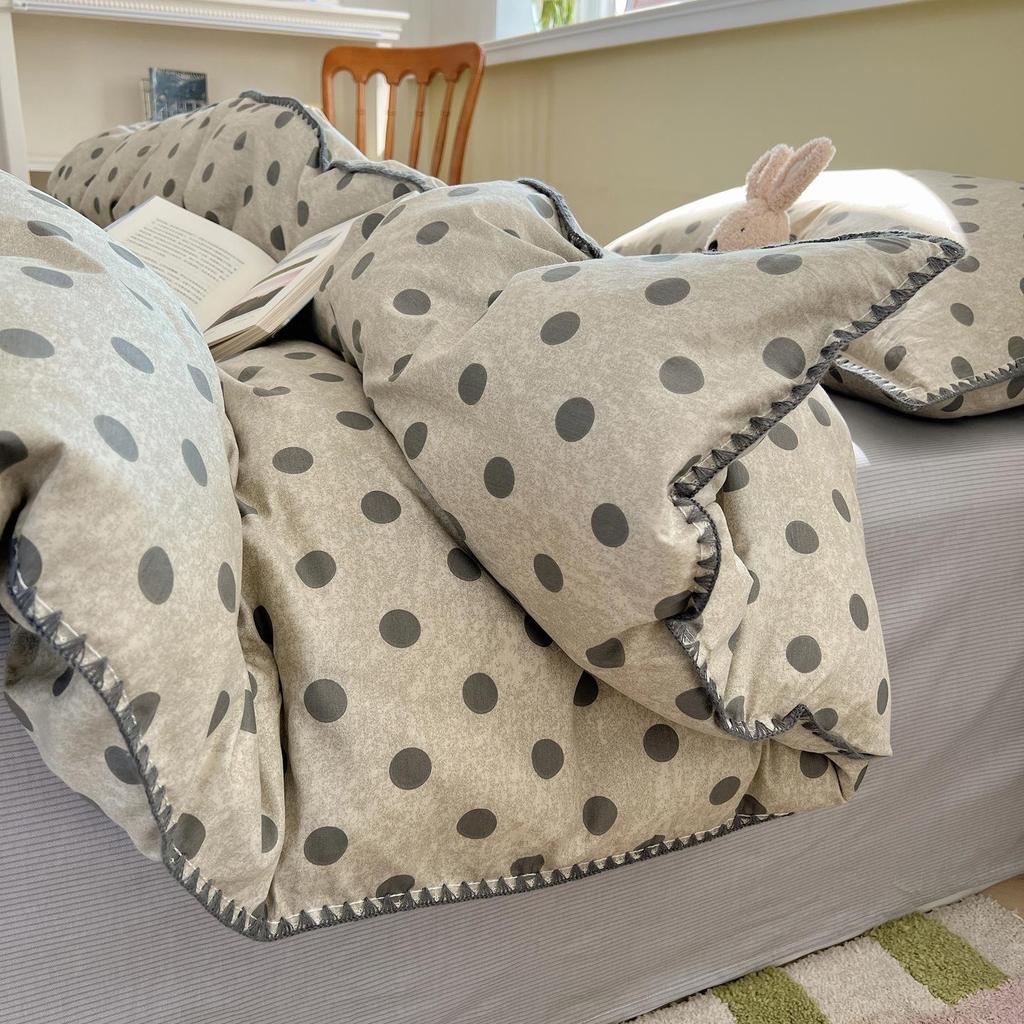 Ins Style 100% Pure Cotton Bedding Set: Duvet Cover and Sheet, Available In Four-Piece or Single Three-Piece Options