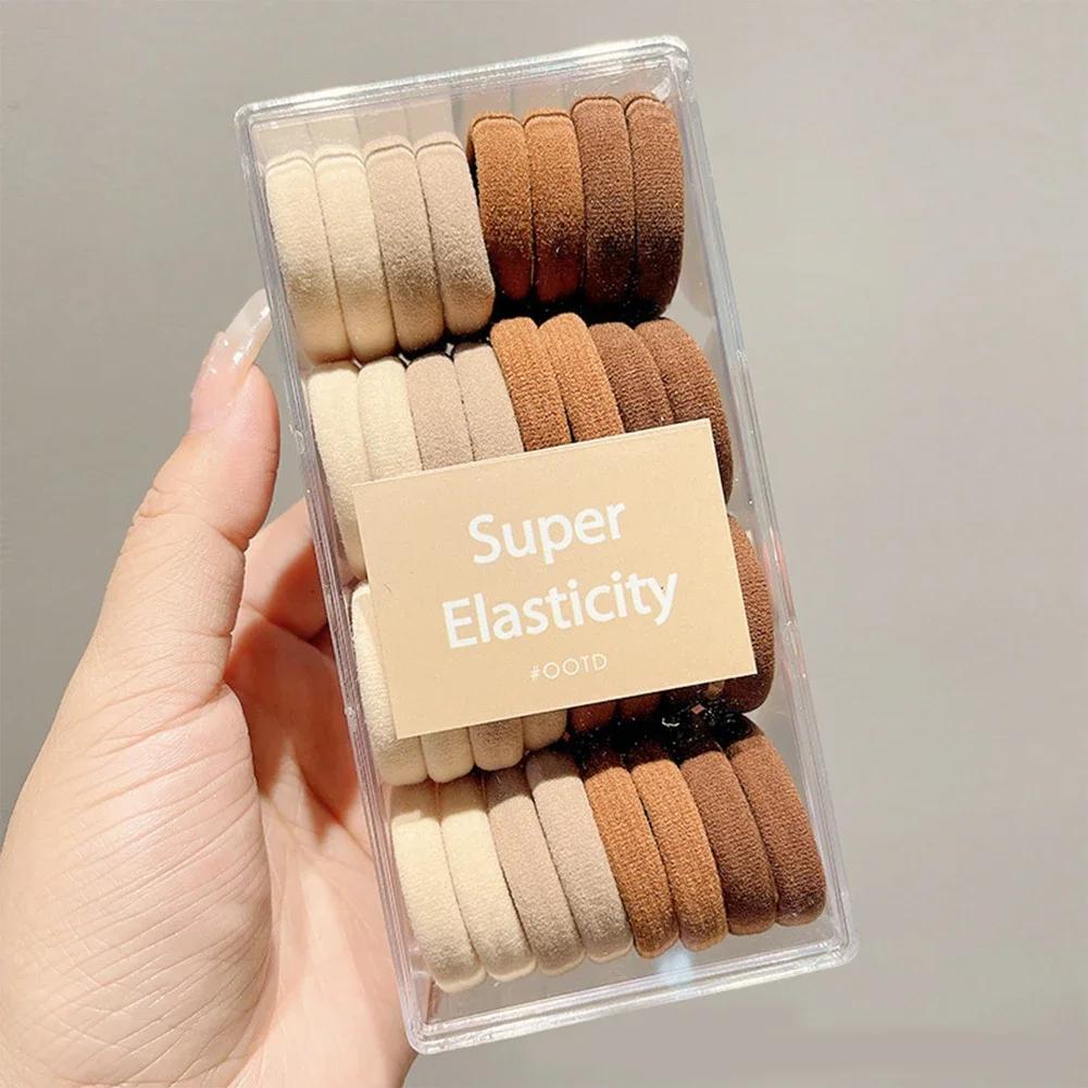 1Pc Brown Black Rubber Band Simulation Wig Hair Ring Straight Hair Tie Rope Ponytail Elastic Hair Bands Hair Accessories Girl