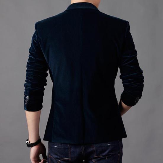 Suits Jacket Skin-friendly Long Sleeve Corduroy Men Fashion Casual Business Blazer for Autumn