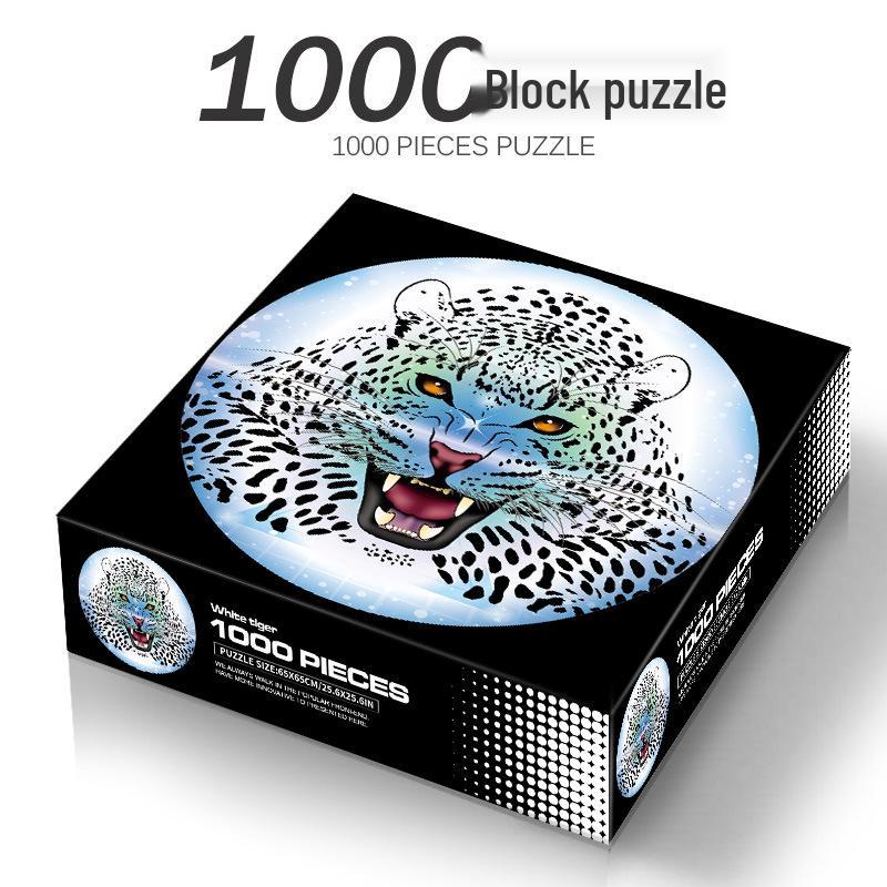 1000-Piece Adult Christmas & Halloween Round Jigsaw Puzzle Decompression Toy