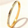 Yupsk Delicate Roman Numerals Zircon Inlaid Bracelet for Women Luxury Stainless Steel Bracelet Jewelry Accessories