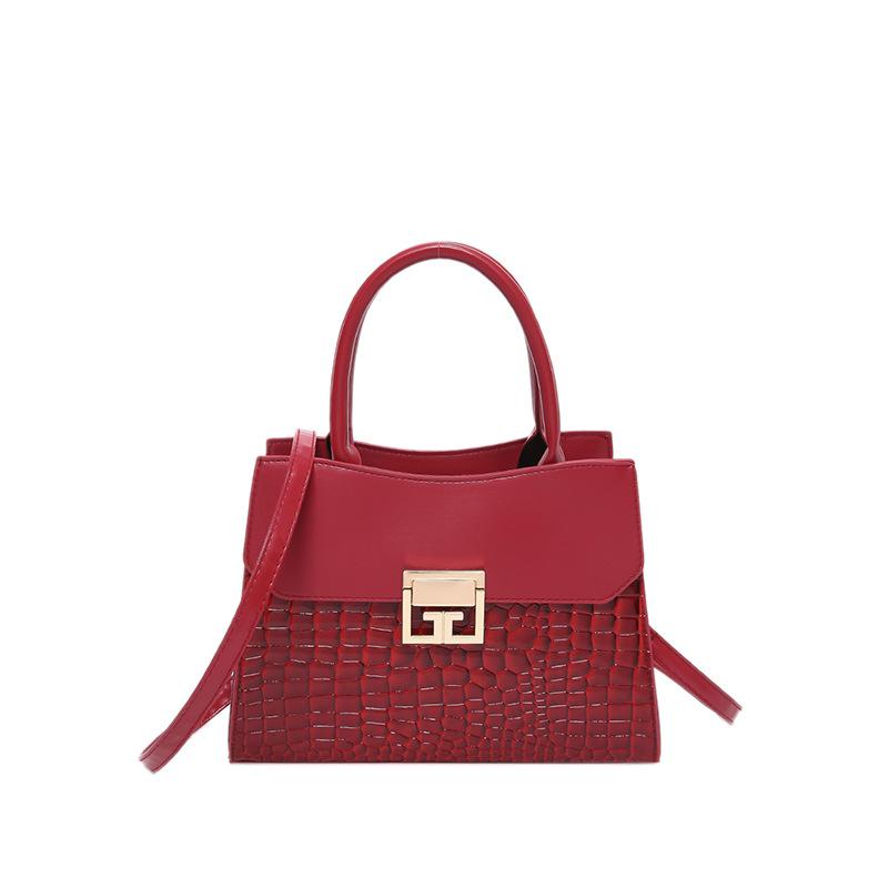 

Модна атмосферна жіноча сумка 2024 року, нова жіноча сумка з візерунком алігатора, текстурована сумка для приміських поїздок червоний