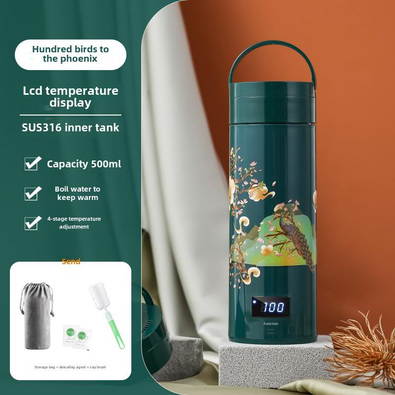 Compact Electric Kettle with Thermostat, 110V - Ideal for Travel, Office, and Insulated Heating.