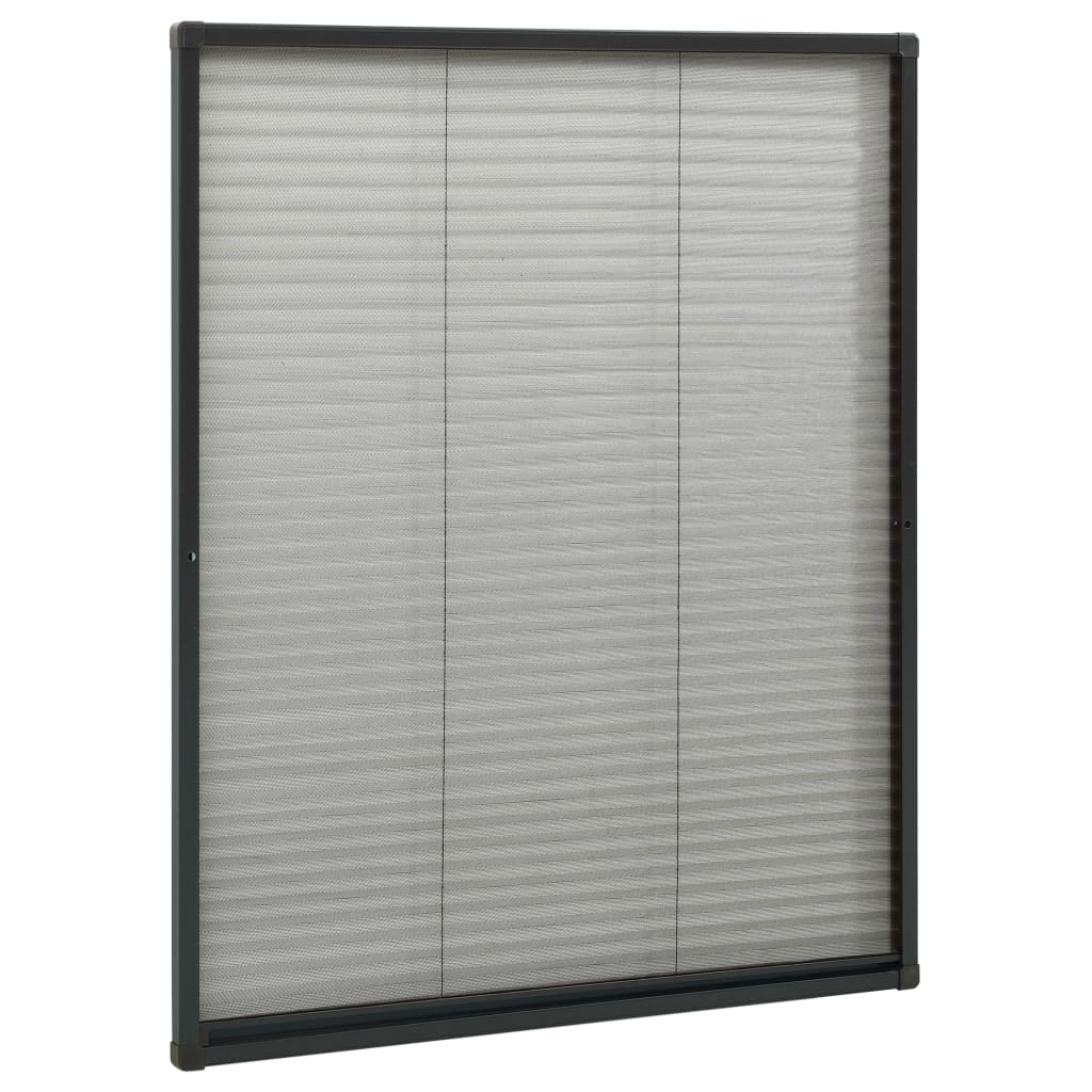 Vidaxl Pleated Window Mosquito Net, Aluminum, Anthracite, 80X100 Cm