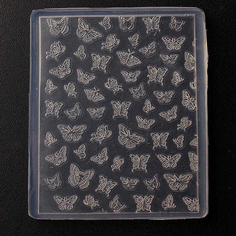 Nail Silicone Molds Butterfly Flower Jellyfish Stamp Template Nail Charms Nail Tools Nail Art Decoration Relief Nails Accessorie