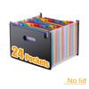 12/24Pockets Expanding File Folder A4 Size Filing Folder Organizer Large Capacity Portable Accordian File Box For Classroom Offi