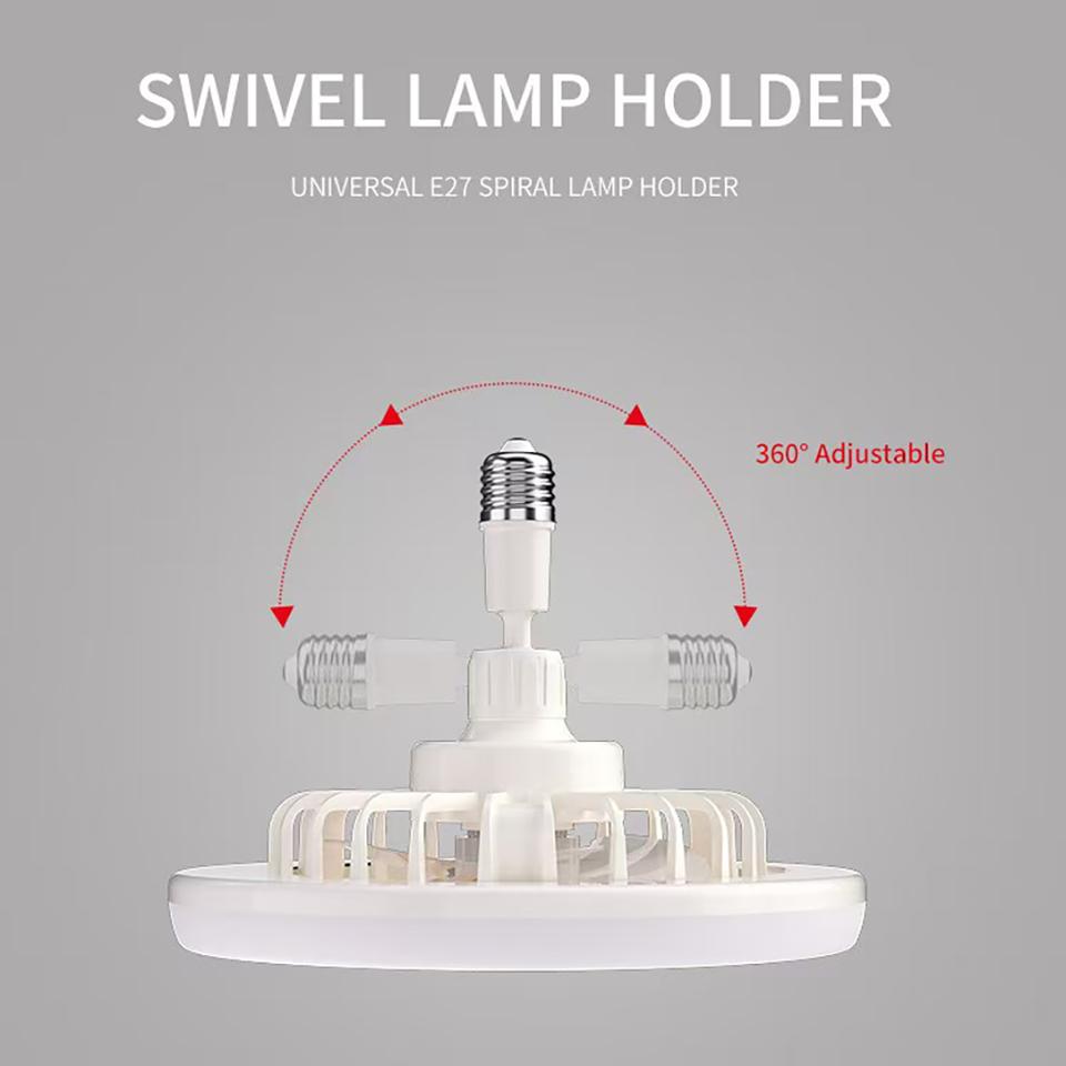 New LED Fan Light with E27 Screw, Energy-Saving, Silent, Remote Control for Bedroom and Living Room