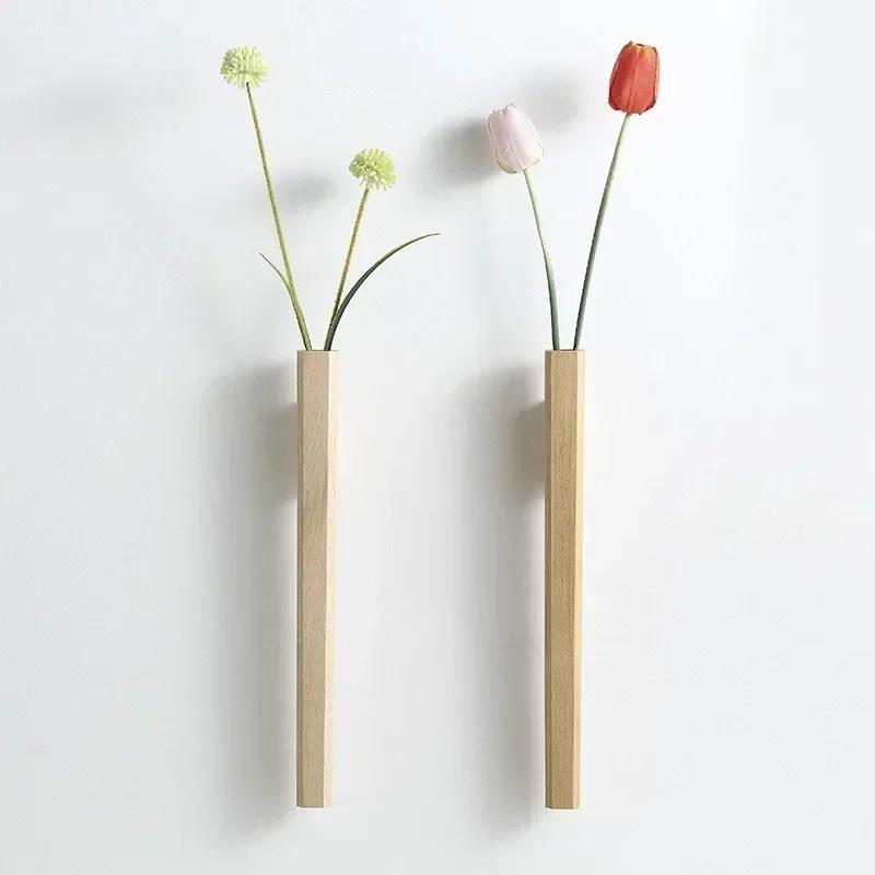 Wandhängende Vase Heimwanddekoration Veranda Wohnzimmer Böhmischer Stil Holz Massivholz Blume