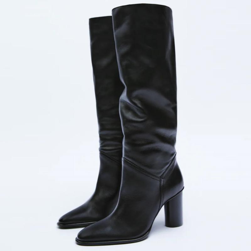 

Western Winter Knee High Boots Women s Shoes Suede Leather Black Beige Tall Long Chelsea Boots Female 2025 New Trends Shoes 39 хакі