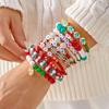 10Pcs Colorful Soft Clay Beads Christmas Bracelets Set for Women Santa Claus Xmas Tree Snowflake Stackable Bracelets Jewelry