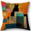 Black Cat Pillowcase Wedding Decorative Linen Pillow Case For Home Pillow Cover 45X45(One Sides)