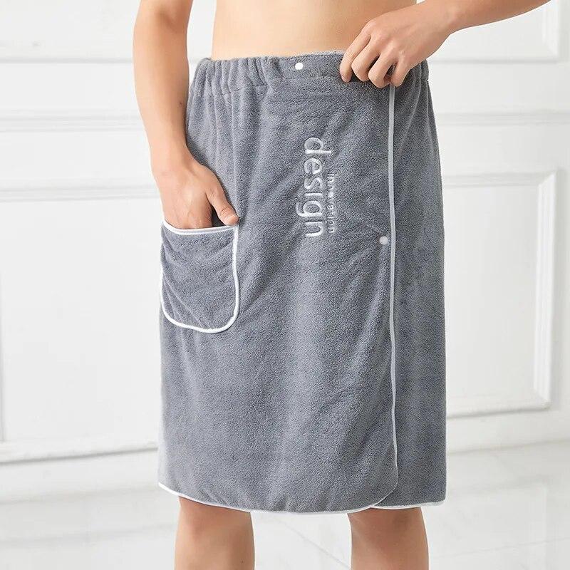 Fashionable Men's Two-piece Set of Bath Towels, One Pair of Household Coral Velvet, Absorbent and Wearable, Can Wrap Towels, Bath Towels