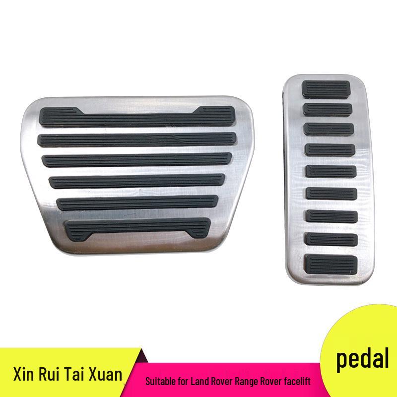 

Anti-Slip Car Pedals for Land Rover Range Rover: Accelerator, Brake, and Rest Area Decorative Accessories. Aluminum Alloy + Hard Rubber