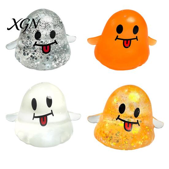 Ghost Fidget Toy Glitter Squeeze Stress Relief Transparent TPR Ball Slow Rising Decompression Sensory Halloween Party Favors