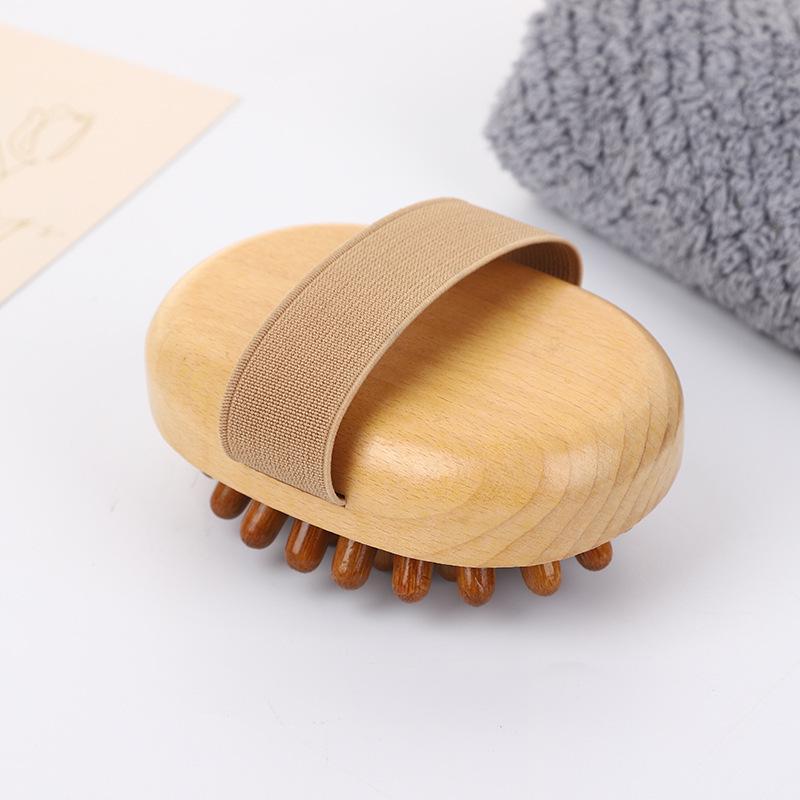 Oval Beech Wood Bath Brush - Boar Bristle Back Scrubber and Handheld Sisal Massage Brush