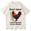 Ne tirez pas J'ai besoin d'abricots pour mon poulet Arc Raiders T-shirt Scrappy T-shirts Graphiques Coq Coton Manches Courtes T-shirts Amples