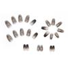 24 Pcs Dark Mysterious Smudge Color Wearing Armor Gradual Change French Autumn and Winter White Fake Nail Finished 24 Pieces
