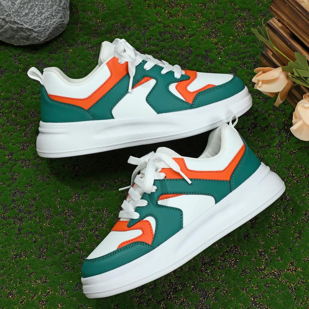 Fashion Board Shoes Ins Trendy Sneakers Women Men PU Leather Walking Shoes Casual Daily Shoes Platform Footwear Wear-resistant