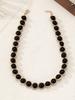 New black beaded collarbone chain Maillard style light luxury elegant three-dimensional versatile necklace