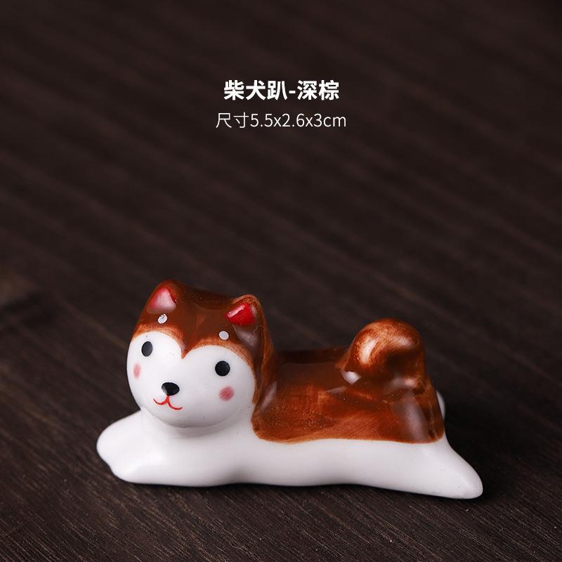 1/5pcs Cute Cat Dog Spoon Fork Rest Tableware Storage Cutlery Stand Chopsticks Holder Ceramic Knife Racks Kitchen Tablewares