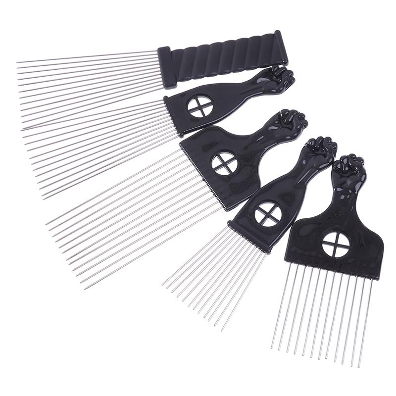 Schwarze Faust Afro Metallkamm Afrikanischer Haarkamm Bürste Salon Frisur Styling Werkzeug