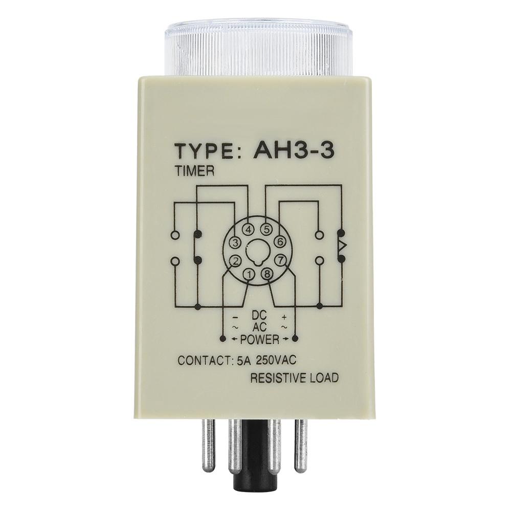 AH3 3 Timer Relay Electronic Type Adjustable Release Delay Timing Relay 8 Pins 60Min(220V)