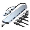 YFFSFDC USB Hub 7-in-1 Type-C Expansion Dock USB3.0 5Gbps High Speed Data Transfer 7 Ports USB Hub Multifunctional PC Extension USB-C/USB-A